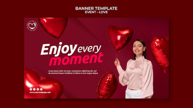 Free PSD love event banner template design