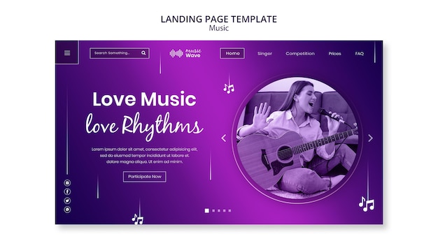 Love music landing page template