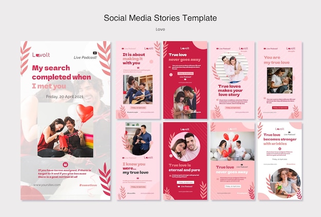 Free PSD love podcast instagram stories template