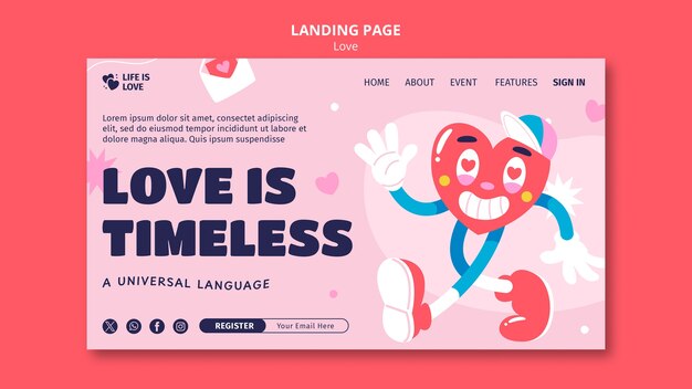 Free PSD love template design