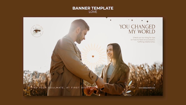 Free PSD lovely couple banner template