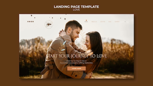 Free PSD lovely couple landing page template