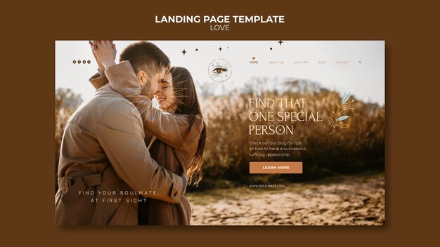 Lovely couple landing page template