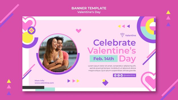 Lovely valentine's day banner template