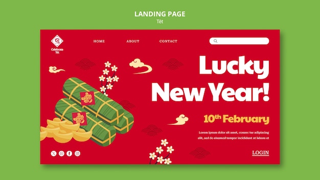 Free PSD lunar new year landing page template