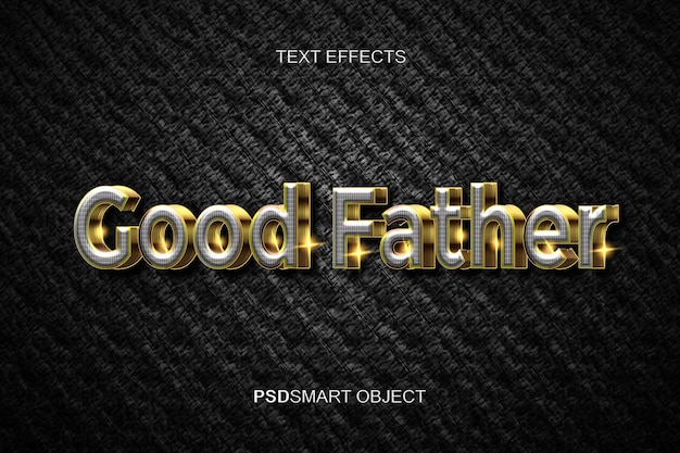 Free PSD luxury bold 3d text style template