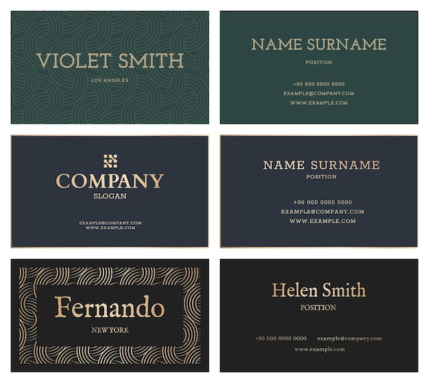 Free PSD luxury business card template psd set flat lay