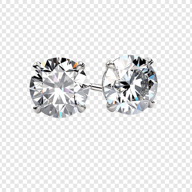 Free PSD luxury diamond earrings png isolated on transparent background