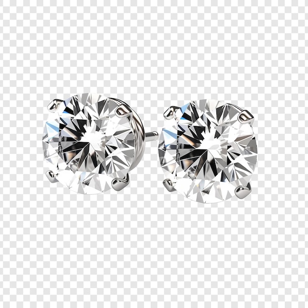 Free PSD luxury diamond earrings png isolated on transparent background