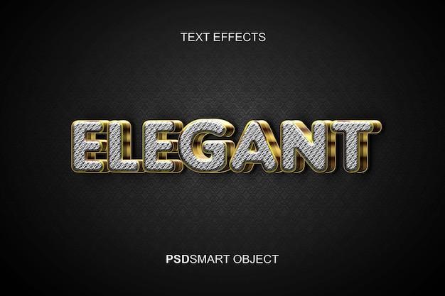 Luxury editable text effect elegant gold 3d text style