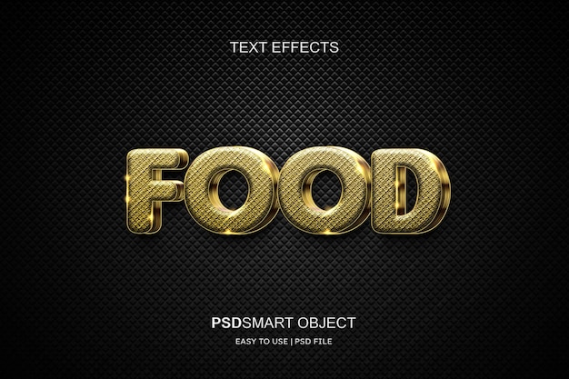 Free PSD luxury editable text effect food gold 3d text style