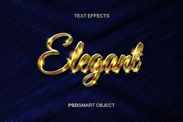 Free PSD luxury elegant gold 3d text style mockup