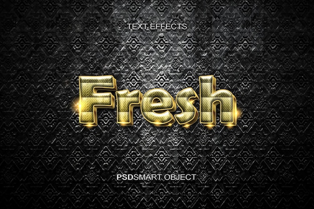 Free PSD luxury fresh gold 3d text style effect