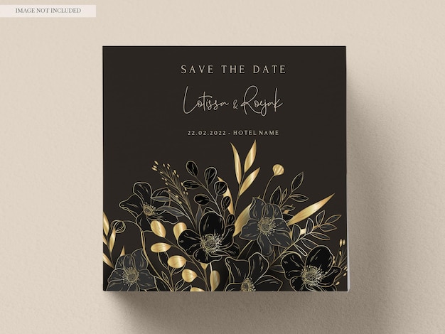 luxury gold floral wedding invitation card