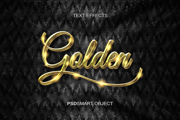 Luxury golden 3D text style mockup