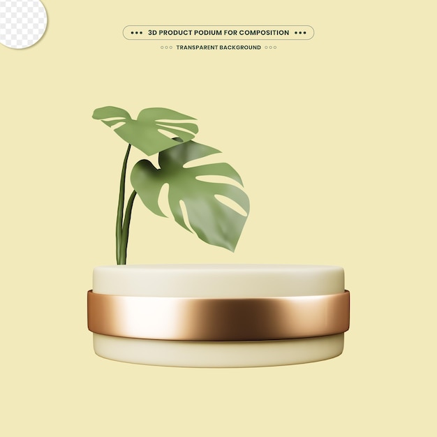 Free PSD luxury golden product podium 3d render