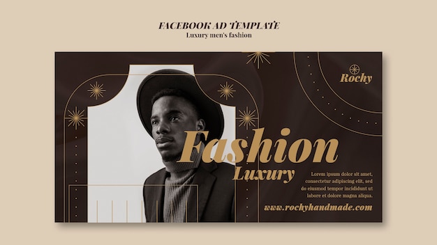 Free PSD luxury men's fashion facebook template