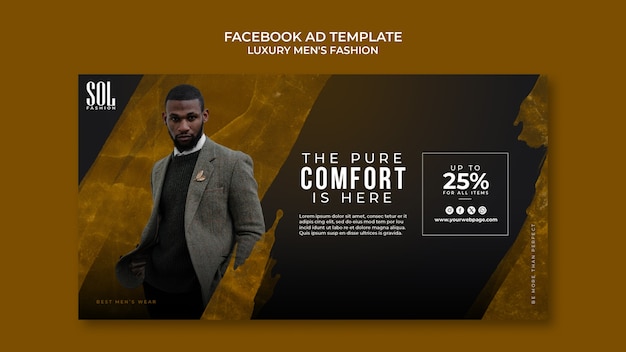 Free PSD luxury men's fashion facebook template