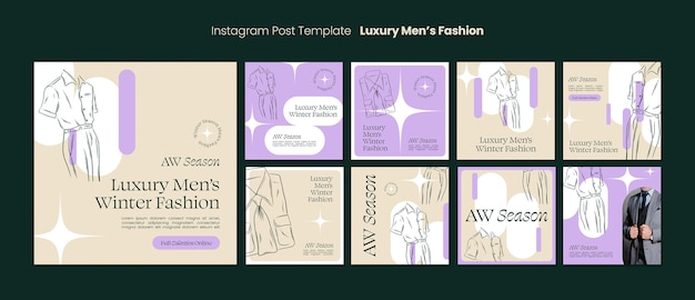 Free PSD luxury men's fashion  instagram posts