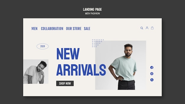 Free PSD luxury men's fashion landing page