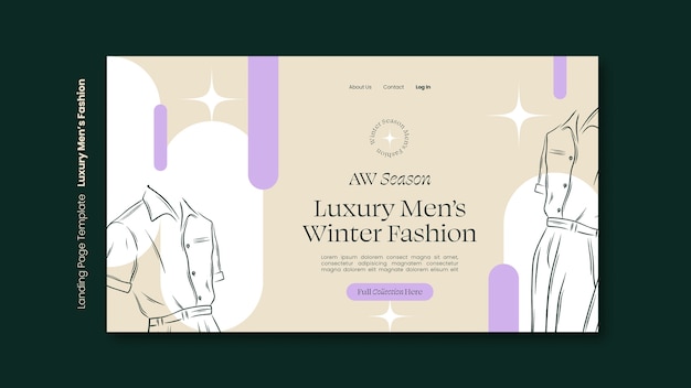 Free PSD luxury men's fashion landing page