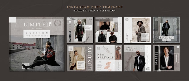 Free PSD luxury men’s fashion template design