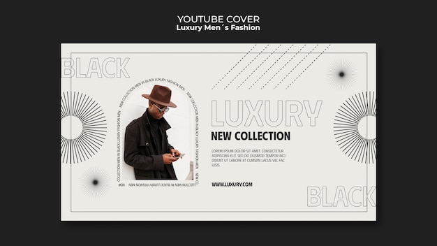 Free PSD luxury men's fashion youtube cover template