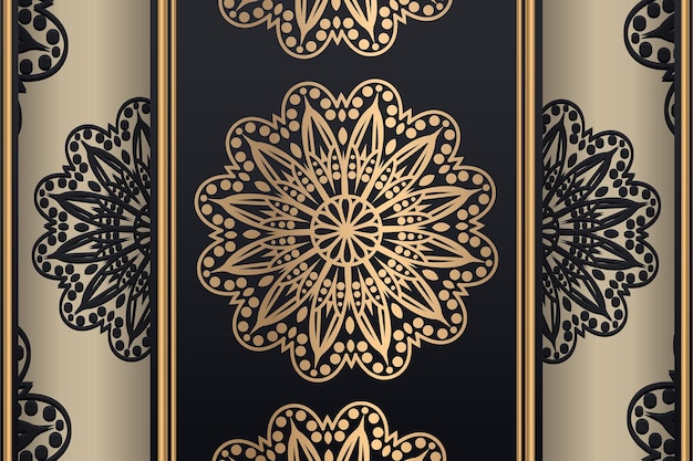 Luxury ornamental mandala design background in gold color