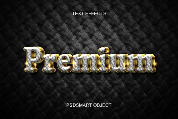 Free PSD luxury premium gold 3d text style template