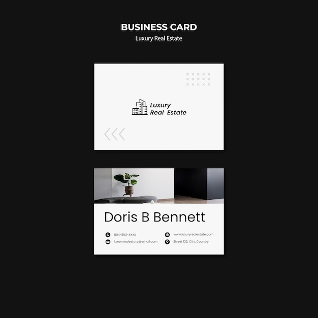 Free PSD luxury real estate business card template