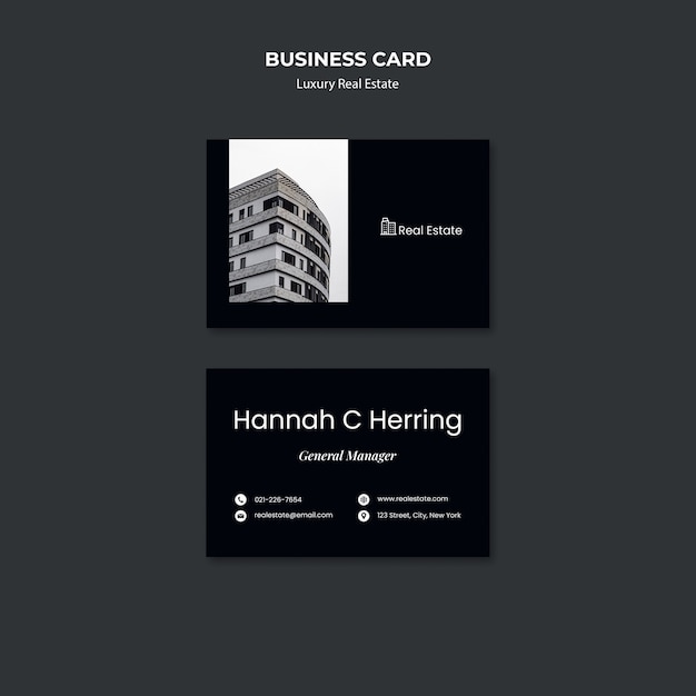 Free PSD luxury real estate  business card