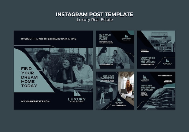 Free PSD luxury real estate instagram posts