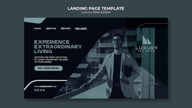 Free PSD luxury real estate landing page template