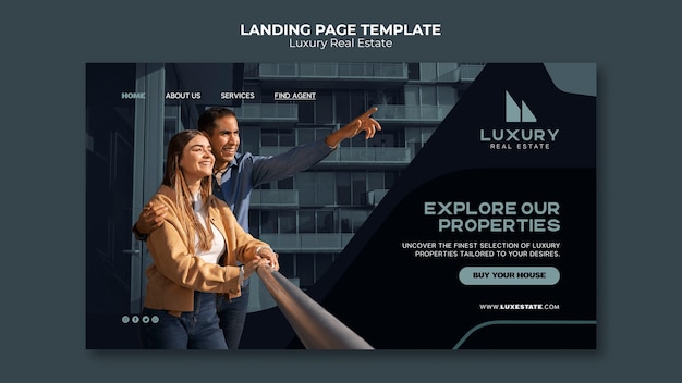 Free PSD luxury real estate landing page template