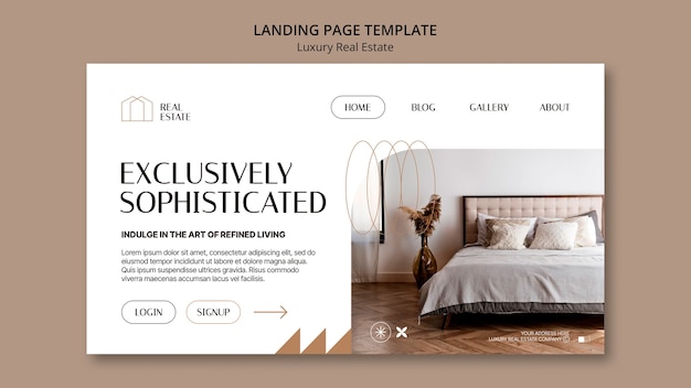 Free PSD luxury real estate  landing page  template