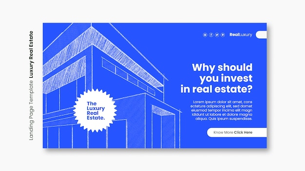 Free PSD luxury real estate  landing page  template