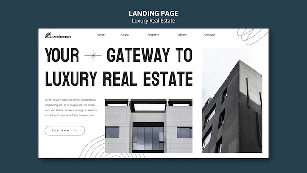 Free PSD luxury real estate  landing page  template