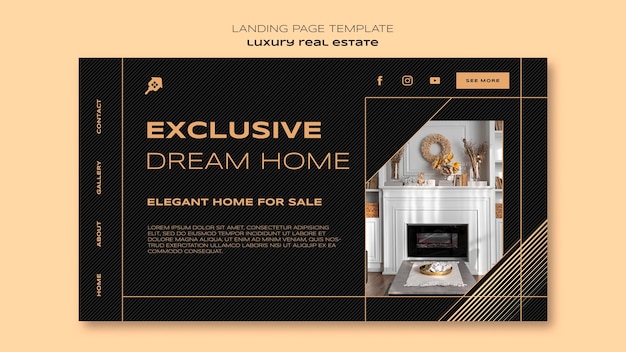 Free PSD luxury real estate  landing page template