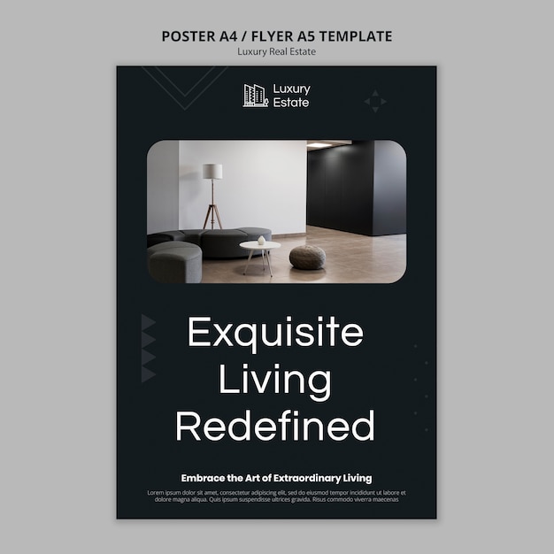 Free PSD luxury real estate poster template