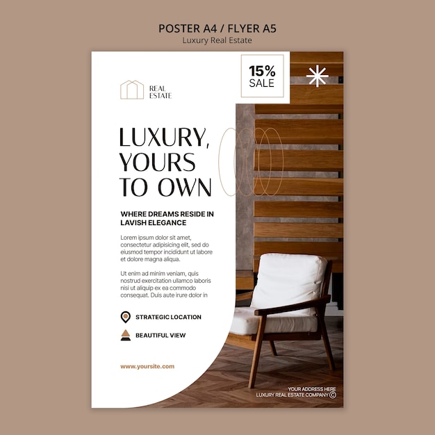 Free PSD luxury real estate poster template