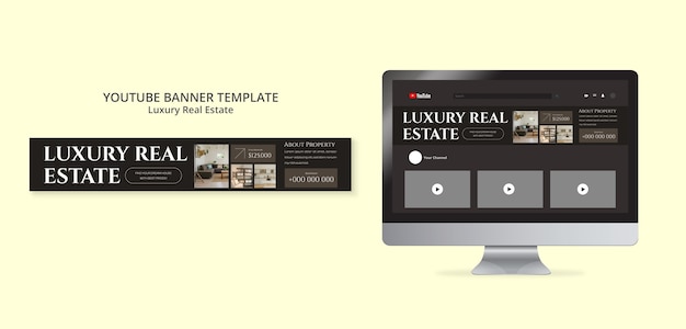 Free PSD luxury real estate youtube banner