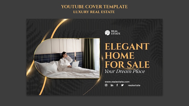 Free PSD luxury real estate youtube cover template