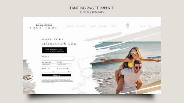 Free PSD luxury rental landing page template