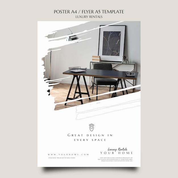 Free PSD luxury rental print template