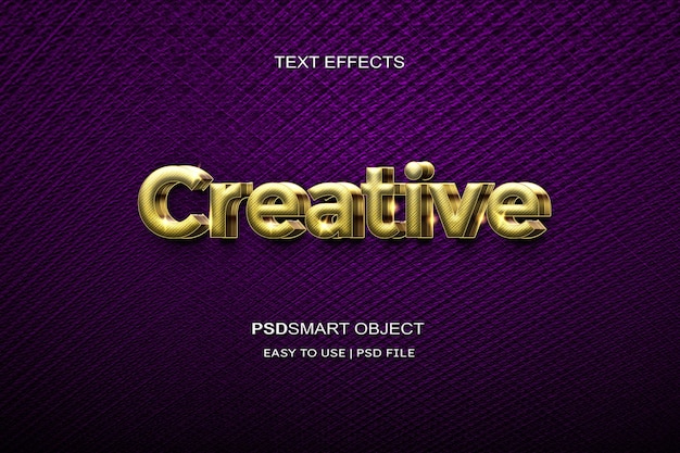 Free PSD luxury text effect creative gold 3d text style