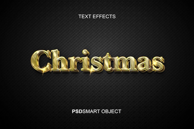 Luxury text effect merry christmas gold 3d text style