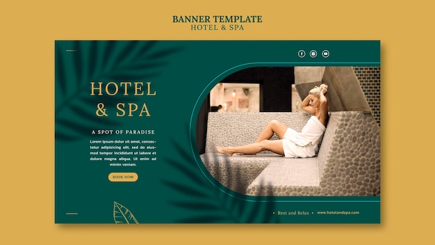 Free PSD luxury vacation rental banner template design