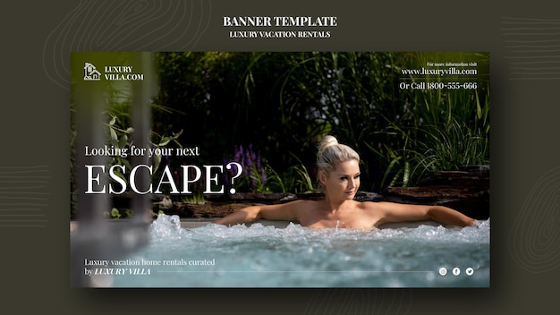 Free PSD luxury vacation rentals banner template