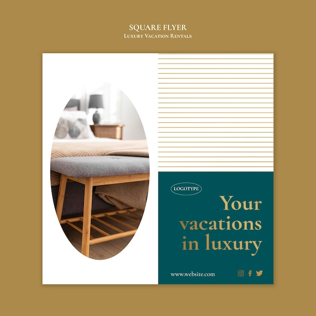 Free PSD luxury vacation rentals flyer template