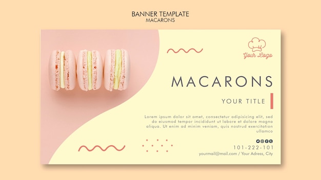 Free PSD macarons banner template theme